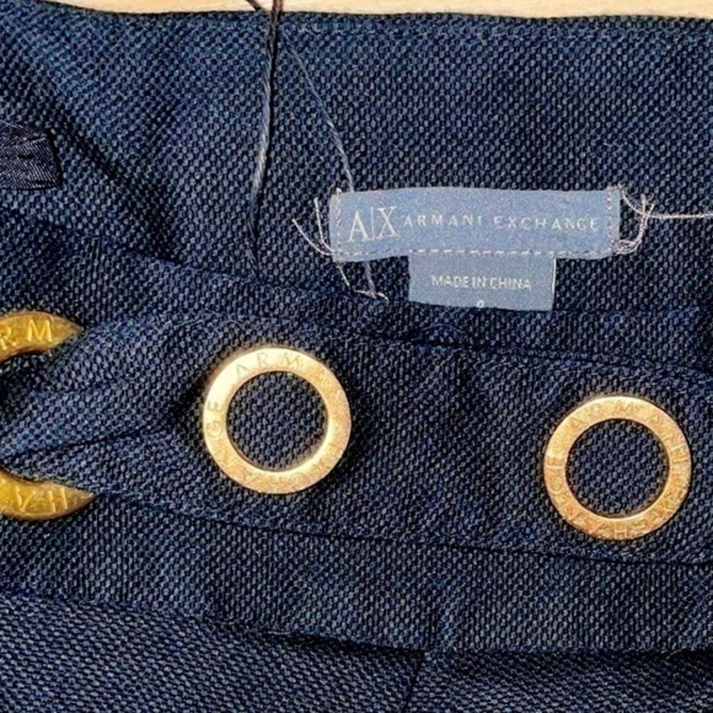 NWT Armani exchange AX mini skirt dark navy size 4 - Picture 6 of 9